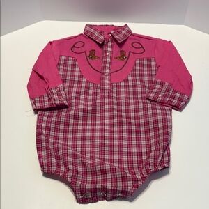 Pink Plaid Button Down Kids Shirt